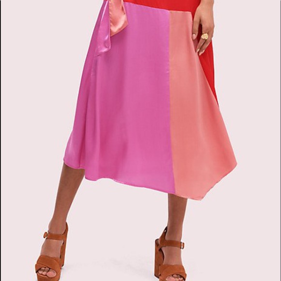🎉HP🎉NWT! Kate Spade Colorblock Fluid Silk Skirt size 6 - Picture 2 of 11